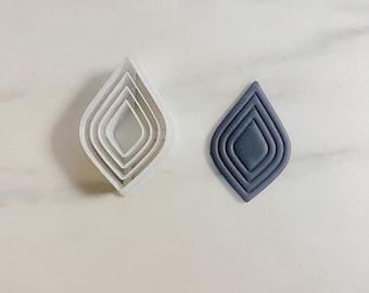 Embossed drop clay cutter for polymer clay earrings, clay cutter for earrings