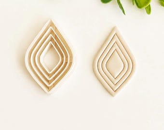Embossed drop clay cutter for polymer clay earrings, clay cutter for earrings