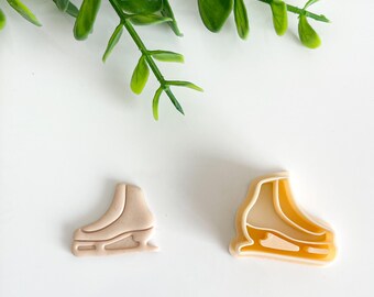 Ice skate clay cutter for earrings, ice skate christmas clay cutter,  polymer clay cutter winter 2022