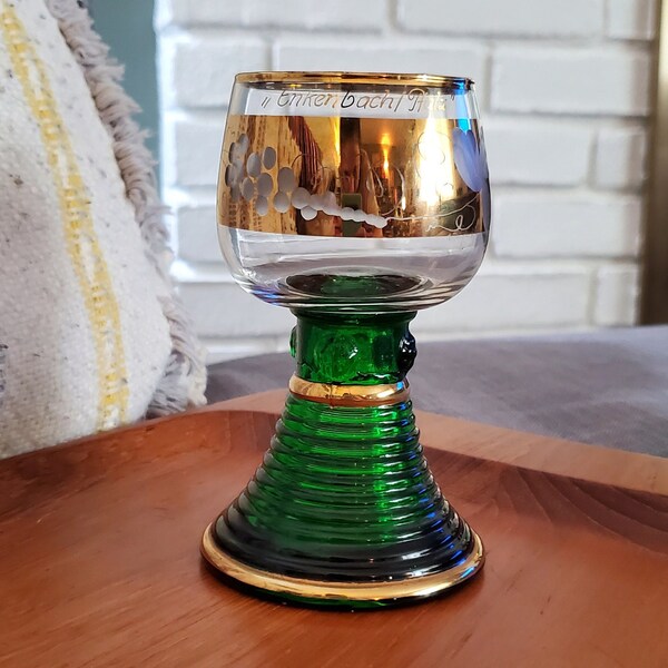 Vintage Roemer German Solid Green Glass Cordial