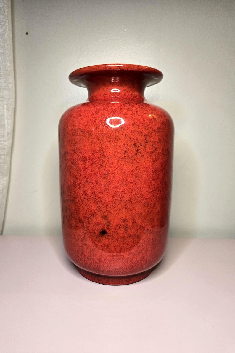 Vintage Italian Red Art Pottery Vase 11.5" – Signed Mid Century Modern ...