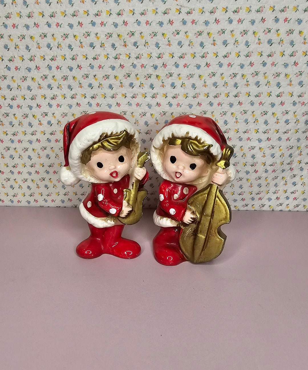 Vintage Inarco Japan Pixie Elf Christmas Musical Figurines Etsy