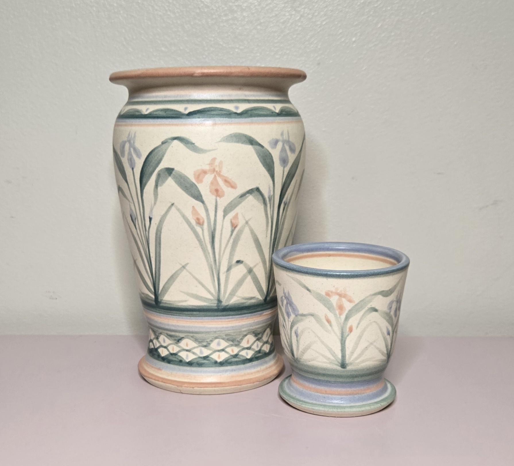 1990s Lawrence Knauff Studio Pottery Vase & Planter Set