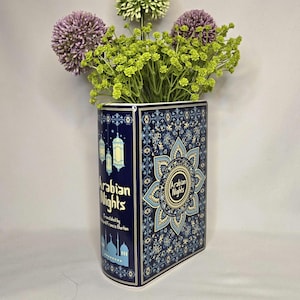 Arabian Nights Ceramic Book Vase | Decorative Faux Book Planter | Steel Mill & Co Ceramic Book Vase image 1