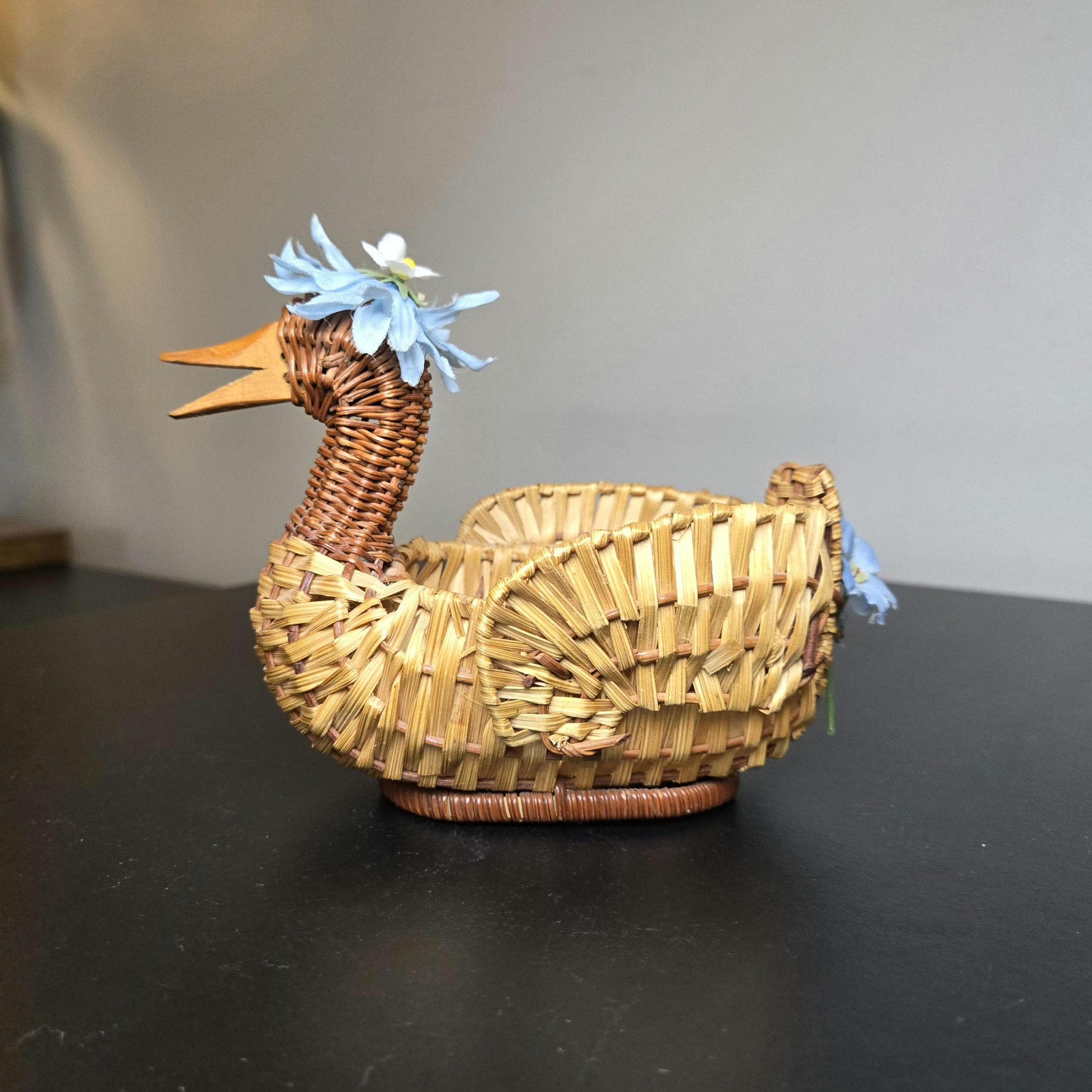 Chicken in a Basket Blue Glass - Etsy