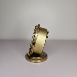 Vintage Florn Travelers Wind up Dial Gold Alarm Clock Rhinestone Design ...