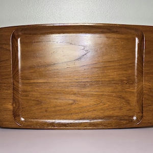 Vintage Teak Wood Tray - Rectangular, Raised Lip 1950s MCM