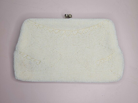 Ivory beaded clutch bag hotsell