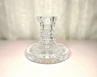 Waterford Crystal Candle Holder • Starburst Base • Vintage Cut Crystal Taper Holder • Elegant Irish Crystal • Traditional Table Decor