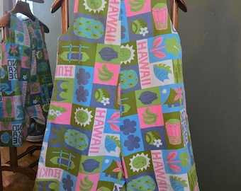 Vintage 1960s Liberty House Hawaii Womens Romper Hawaiian Mod Playsuit Aloha Cover Up NOS Retro Tropical Honolulu Small Medium