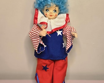 1986 Brinn's July Calendar Clown Limited Edition Doll with Certificate Of Authenticity Original Box