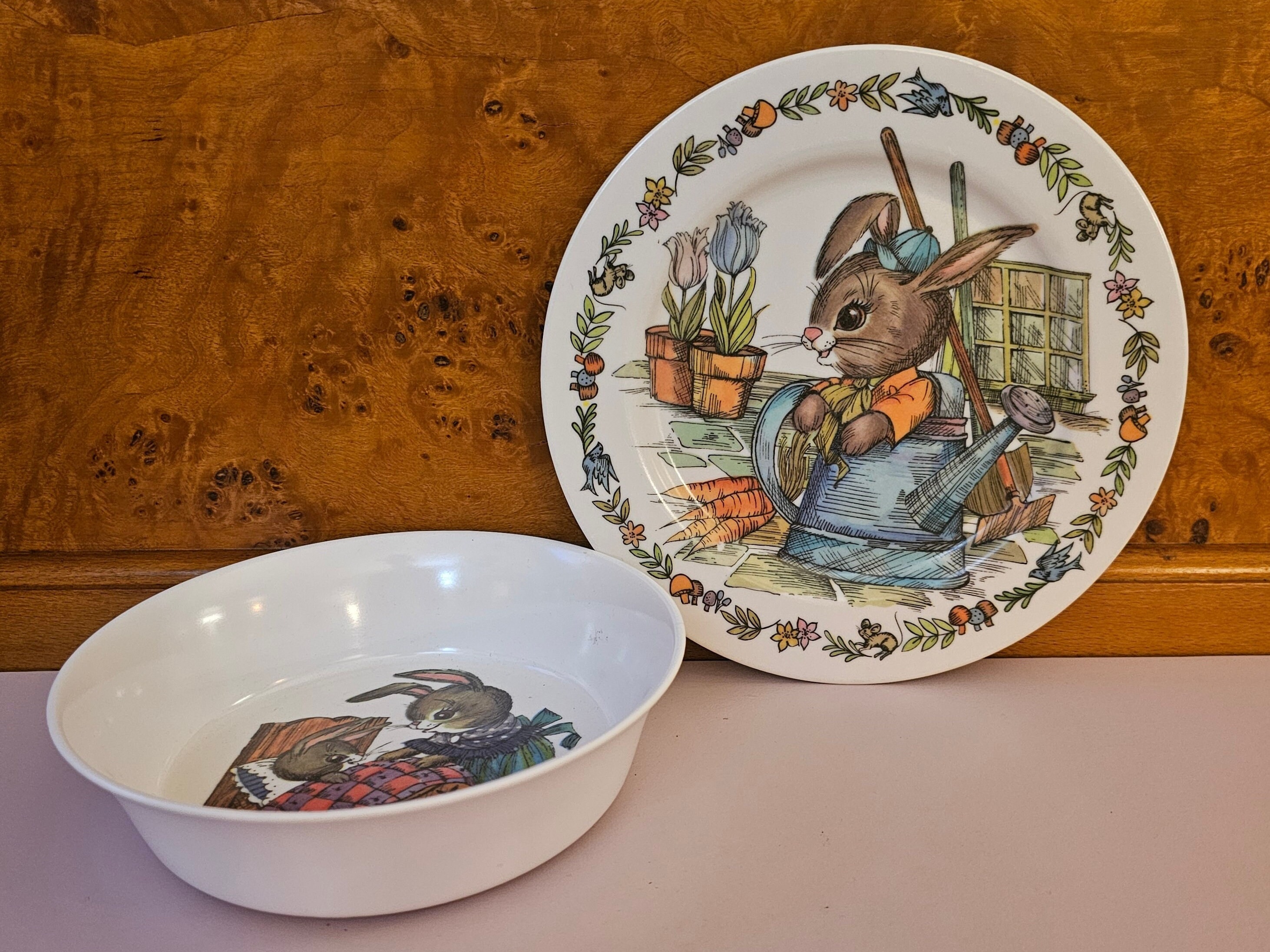 Vintage 1970s Peter Rabbit Plate Children's Oneida Deluxe Melamine