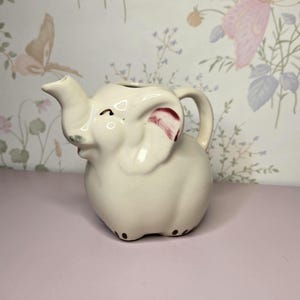 Antique Shawnee Art Pottery, Trunk Up Good Luck, White Elephant, Mid Century Kitchen, Farmhouse Decor