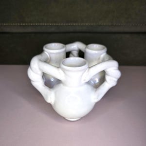 1991 Museum of Modern Art (MMA) Fuddling Drinking Game Cup/Bud/Vase/Earthenware 3 Compartment Bud Vase