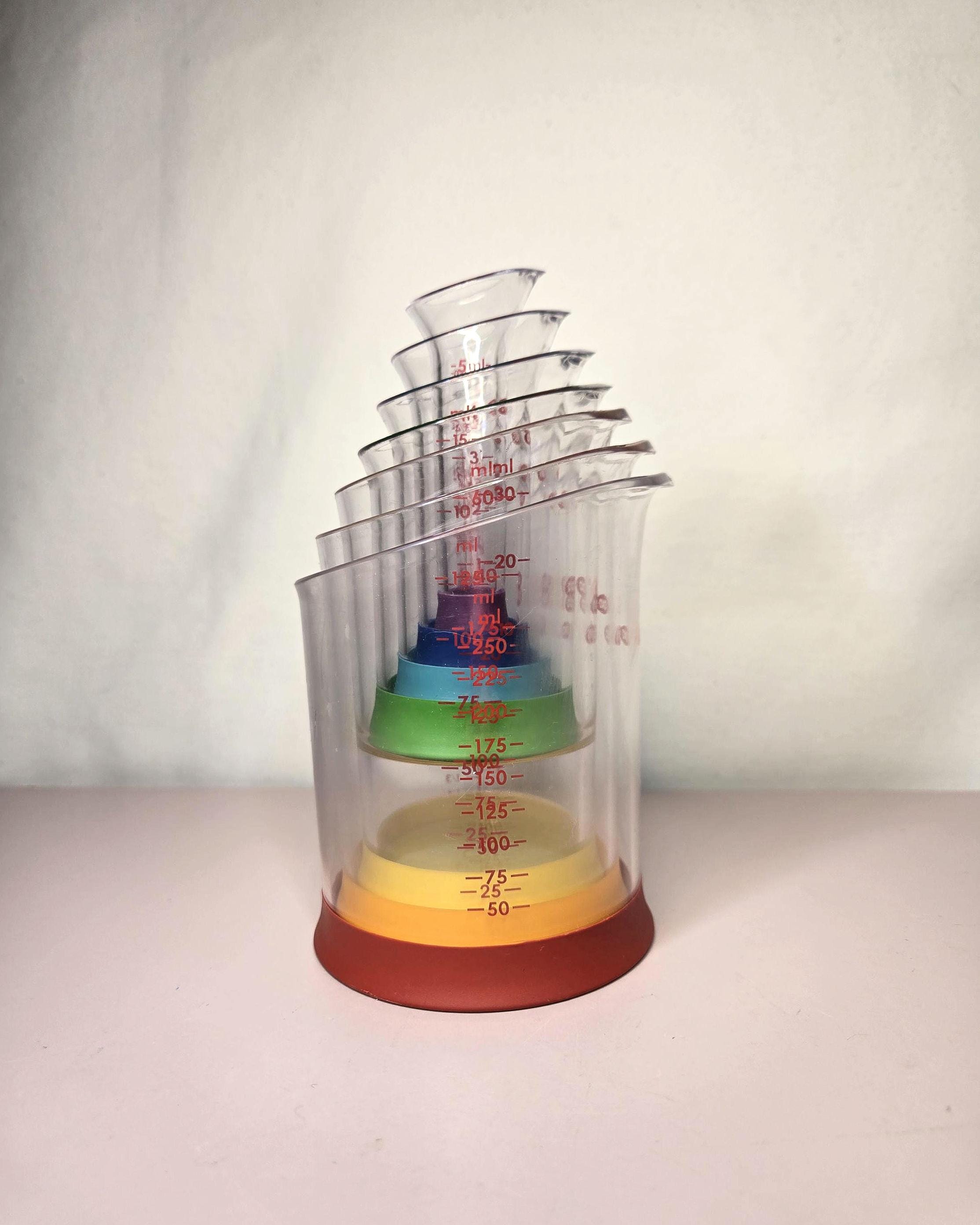 Nested Beakers OXO Measuring Beaker Set Rainbow Colors | Nested Kitchen Measuring Cups ...