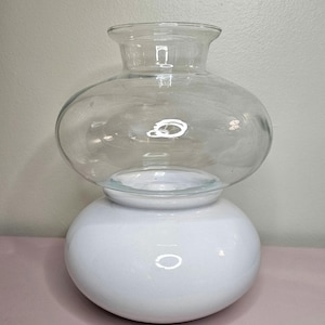 Vintage Haeger USA White Ceramic Candle Holder with Glass Globe – 10” Mid Century Modern Haeger Pottery Candle Lamp, Sculptural Art Decor