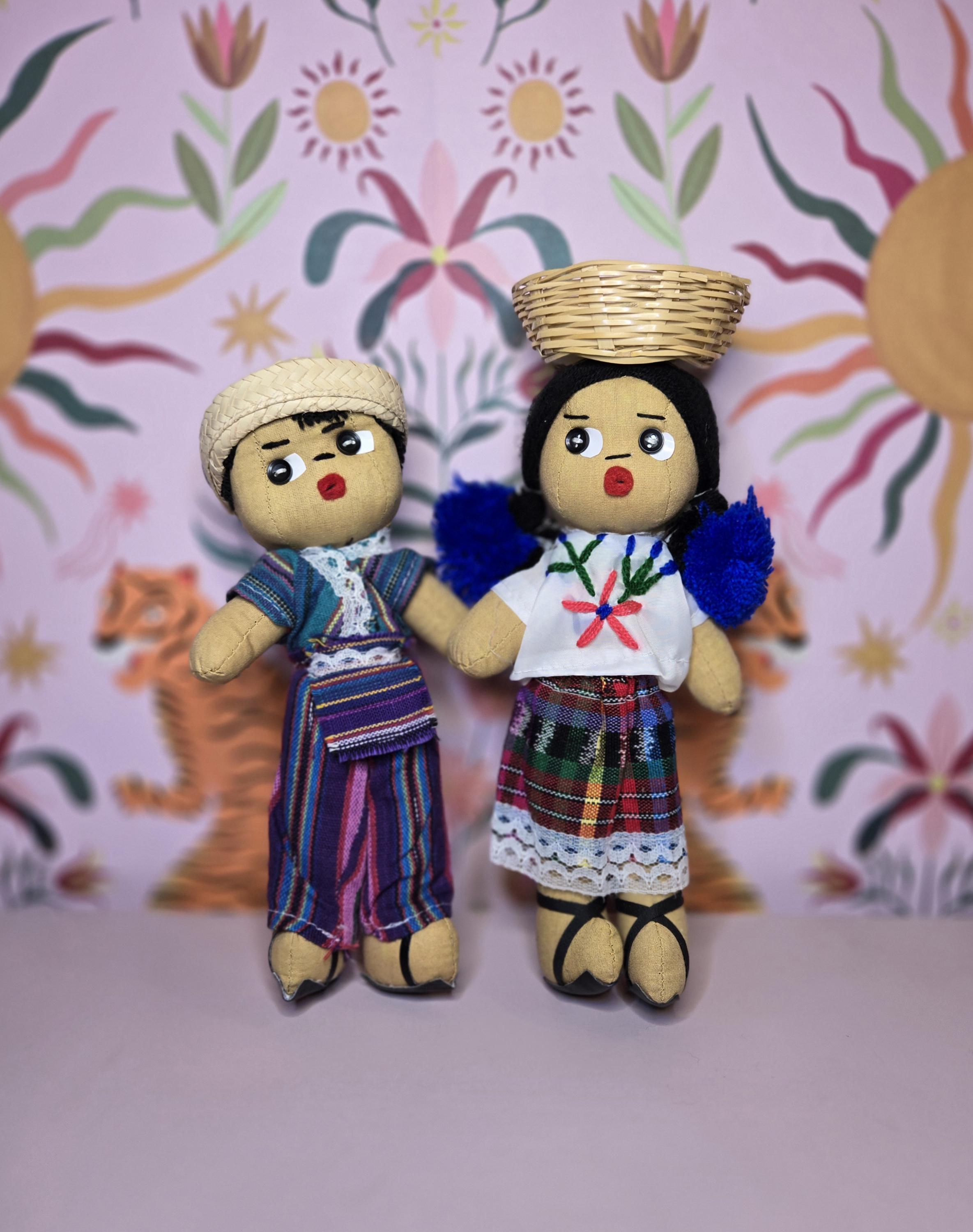 Vintage Folk Art Doll Set, Handmade Ethnic Cloth Dolls Couple ...