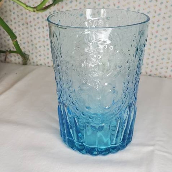 Vintage Fleur Dr Lis Bright Blue Anthropology Glass
