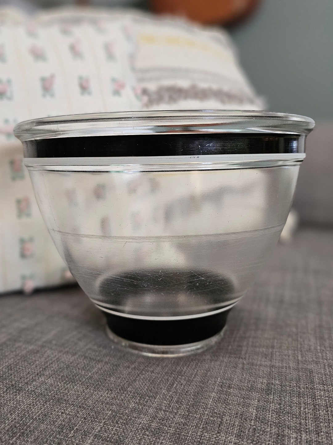 Kitchen Aid Mixing Bowl threaded Locking Black, White, Clear Stripes Etsy