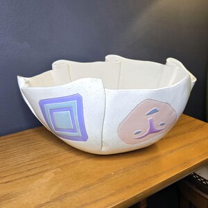Vintage Post Modern Southwestern Ceramic Bowl by Barbara Demery, Signed Circa 1988 12" Large Studio Pottery