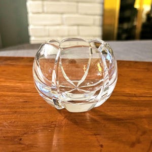 Miller Rogaska Crystal Round Votive Candle Holder – Cut Glass Globe Bud Vase Vintage Clear Crystal Bowl