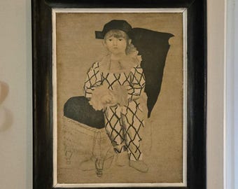 パブロ・ピカソ - 鏡を持つ道化師（1923年） - 17インチ x 22インチの