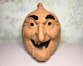 Vintage Terra Cotta Jack O&#39;Lantern Candle Holder: Whimsical Halloween Luminary