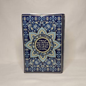 Arabian Nights Ceramic Book Vase | Decorative Faux Book Planter | Steel Mill & Co Ceramic Book Vase image 5