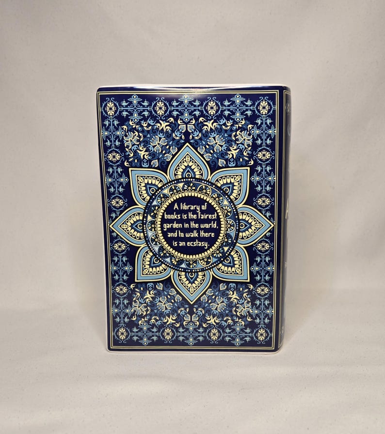 Arabian Nights Ceramic Book Vase | Decorative Faux Book Planter | Steel Mill & Co Ceramic Book Vase image 5