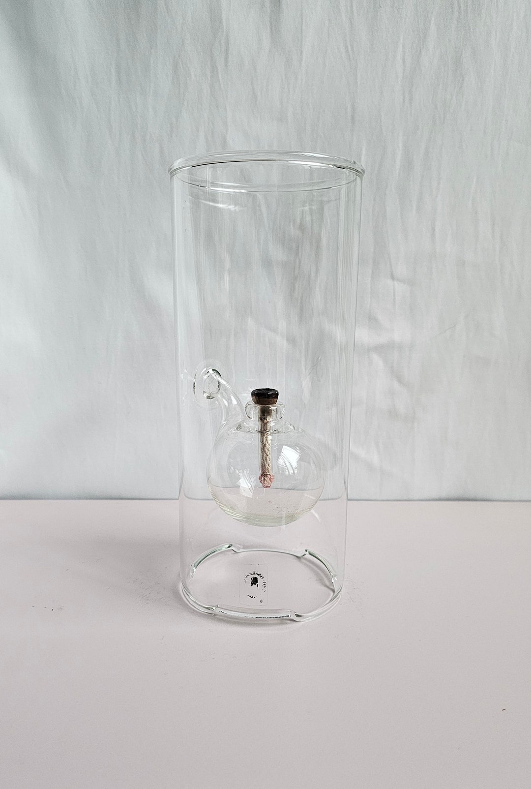 Vintage Wolfard Handblown Glass Oil Lamp Etsy