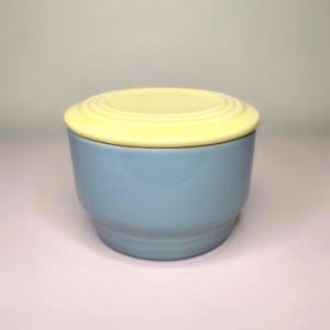 WESTINGHOUSE by HALL China Co Vintage Blue and Daffodils Yellow Refrigerator DISH