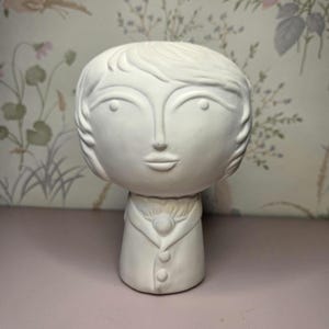 Beatles Paul and Ringo Face Planter – 6" Head Vase with Minimalist Sculptural Design, Mid Century Style Pot for Succulent or Indoor Plant