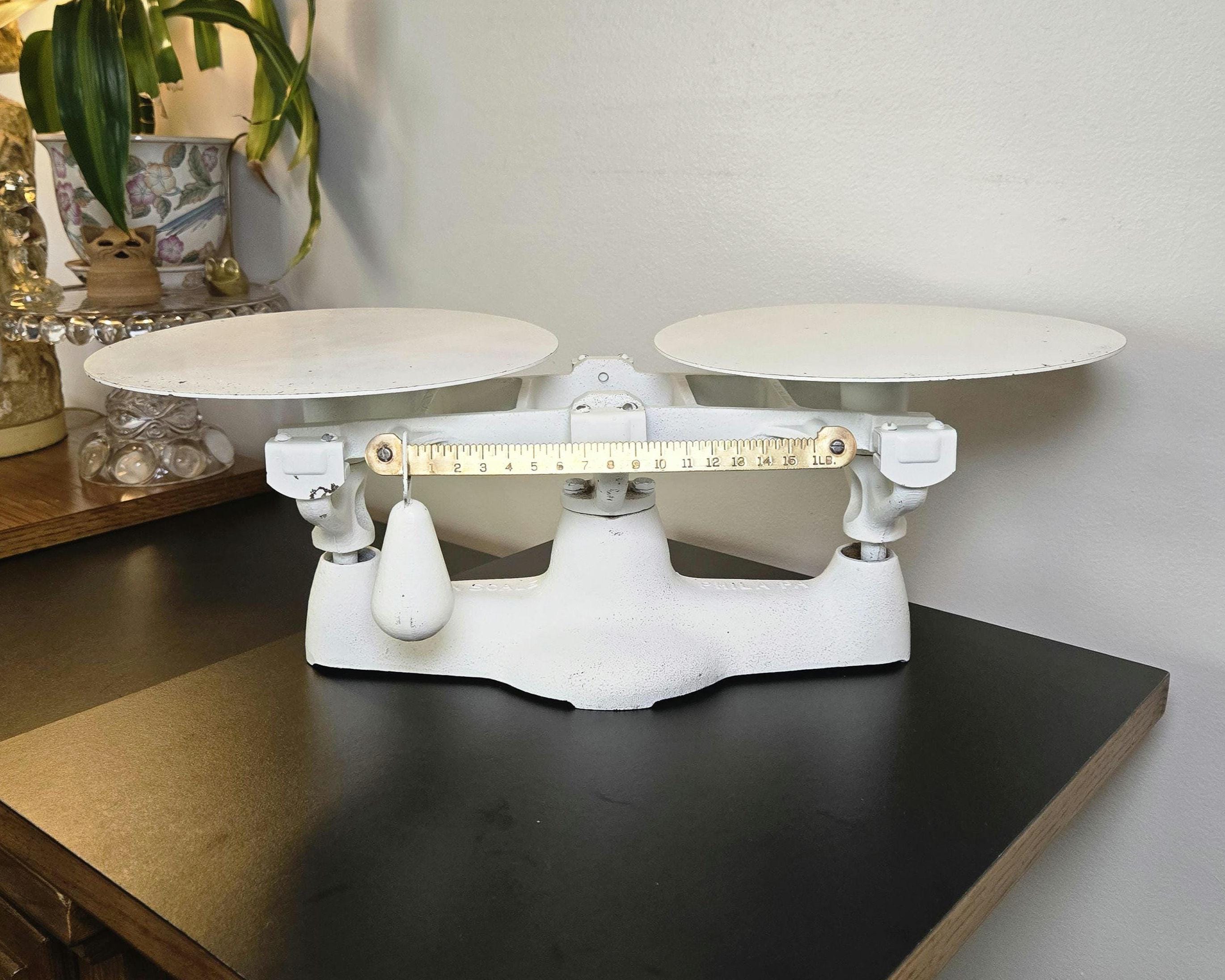 ♥ホワイトヴィンテージスケール Vintage White Store Scales - Etsy