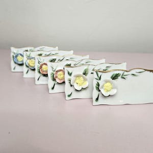 Vintage 6 Ceramic Shafford Place Setting For Dinner Party or Appetizers Name Plates
