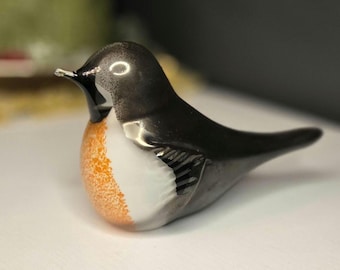 Formia Vetria Di Murano Art Glass Bird Cockatoo Silver Flakes