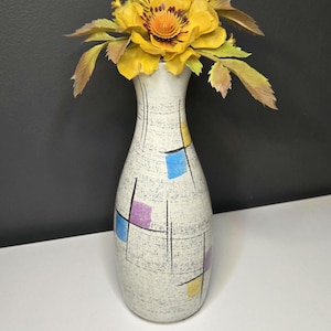 Vintage BAY KERAMIK Hand Painted Vase 581 16 West German Pottery 1950s 584-25
