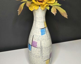 Vintage BAY KERAMIK Hand Painted Vase 581 16 West German Pottery 1950s 584-25
