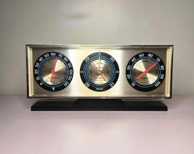 Springfield Instruments Vintage Springfield Instruments Desk Top Barometer Humidity Temperature ...