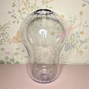 Vintage Hand Blown Art Glass Vase Smoky Gray Controlled Bubble Vase Murano Style Studio Glass Modern Sculptural Vase 12" Tall