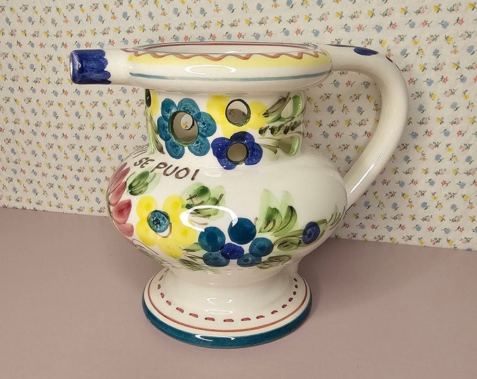 Vintage Italian Hand Painted Pottery Puzzle Jug Drink If You Can - Etsy