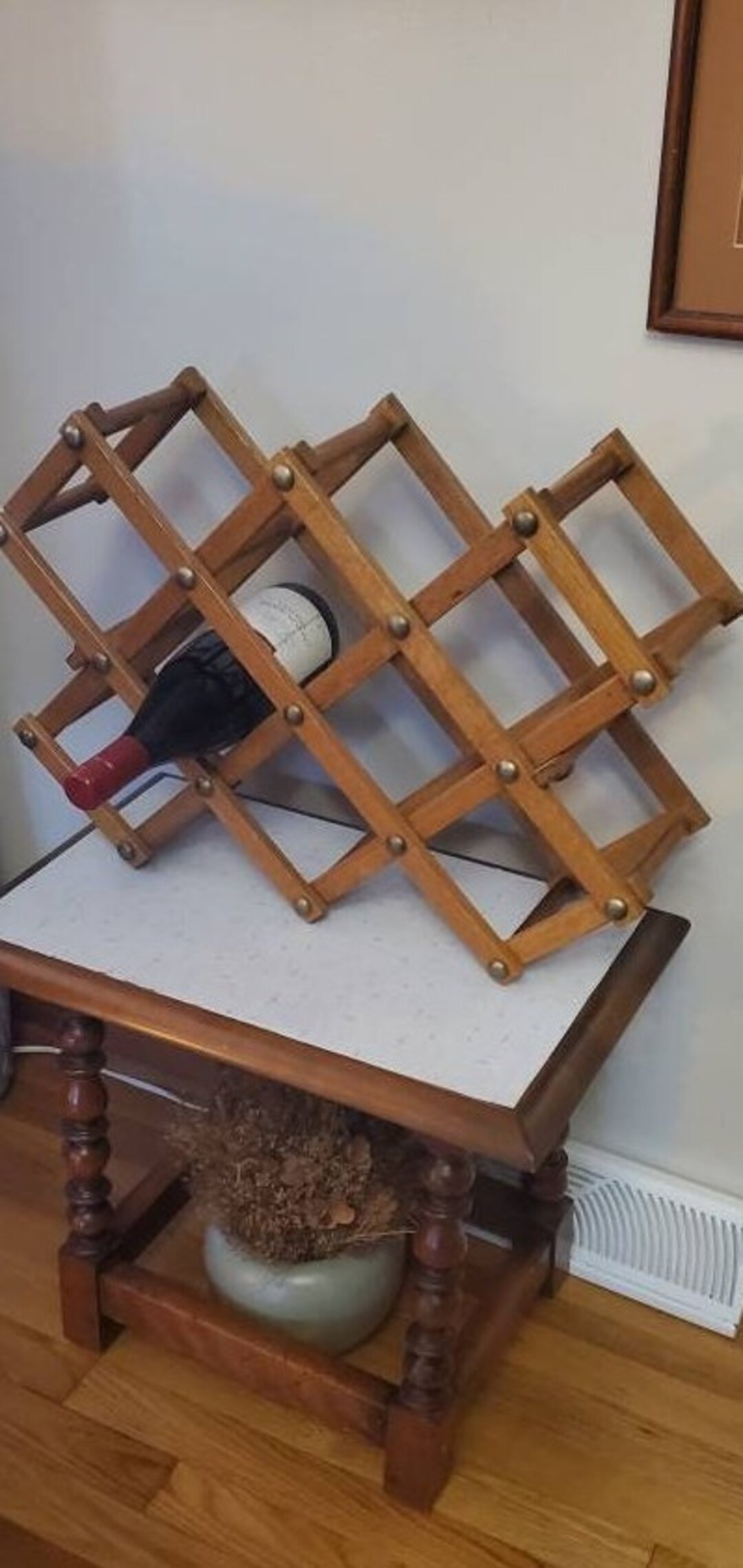 Vintage Wood Accordion Wine Rack Etsy