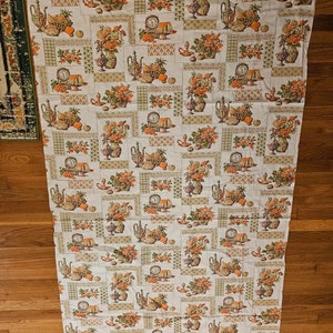 Mid-Century 1960s Orange, Brown and Green Retro Kitchen Decor Details 84 x 44 Tablecloth image 3