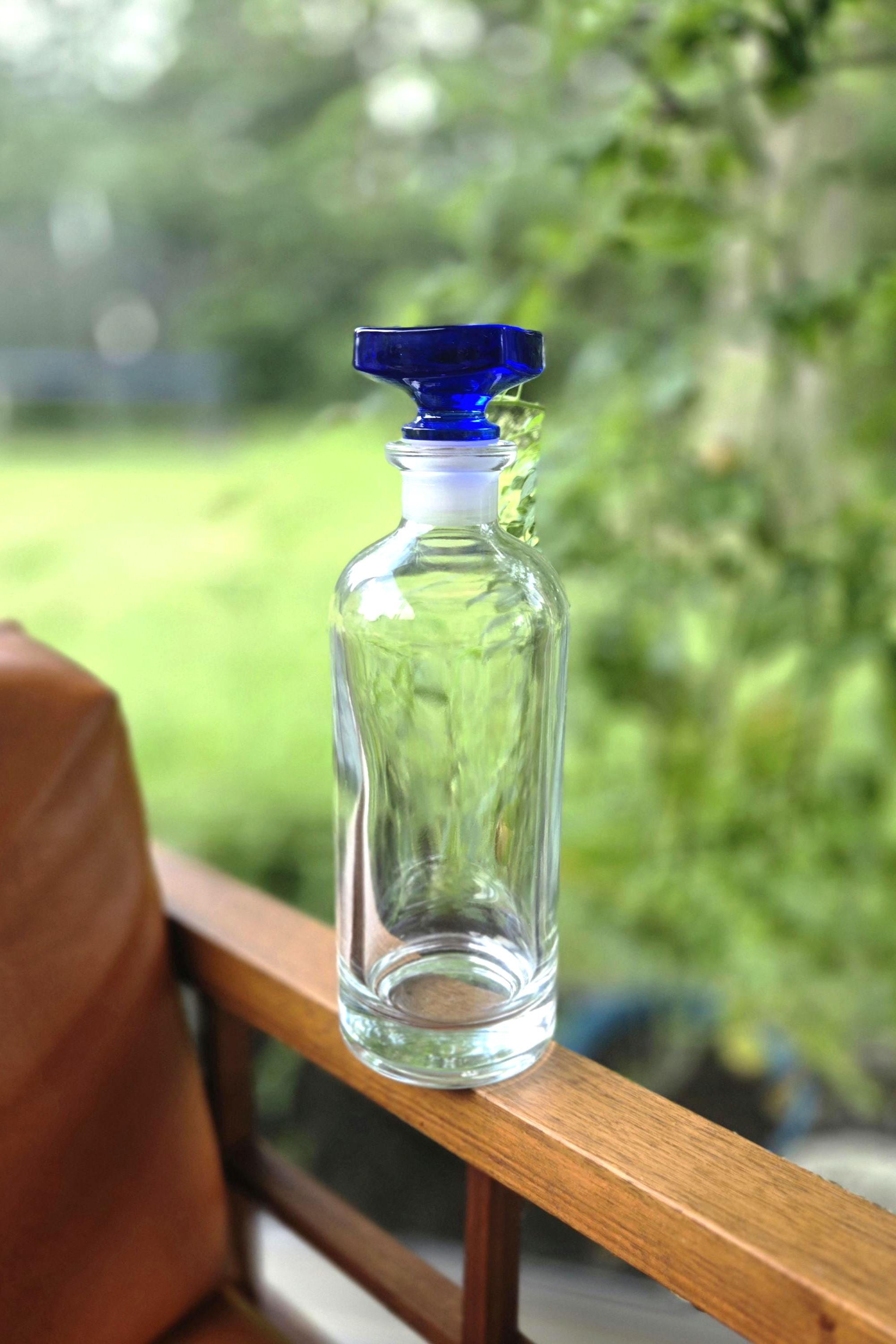 Vintage Bormioli Rocco Ibisco Decanter Made in Italy With Cobalt