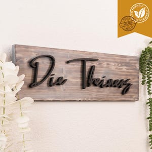 simples Familiennamenschild, Nachnameschild, personalisierbares Namensschild, Jahrestagsgeschenk, personalisiertes Schild - Made in Austria