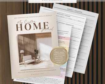 New Build Planner & Construction Workbook | Home Build Checklist Organizer | Contractor + DIY Home Construction Tracker Journal