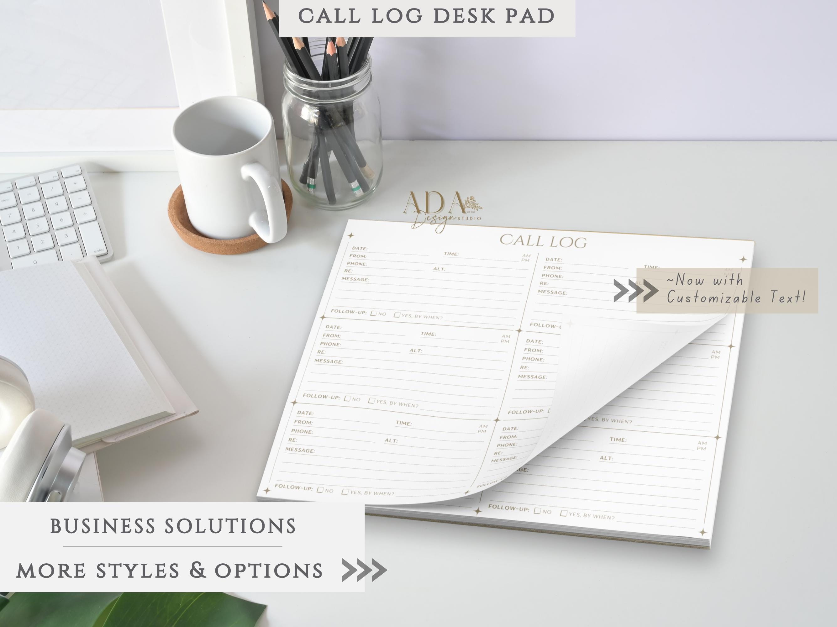 Call Log Notepad | Tear-off Desk Pad for Small Business & Office ...