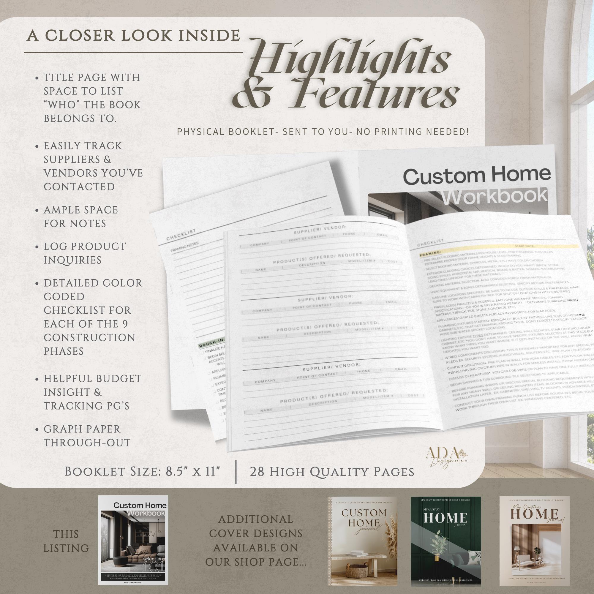 Home Construction Planner: New Build Workbook & Contractor Checklist - Etsy