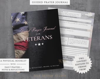 Prayer Journal for Veterans | Christian Devotional Notebook | Daily Scripture & Reflection Book | Military Faith Gift