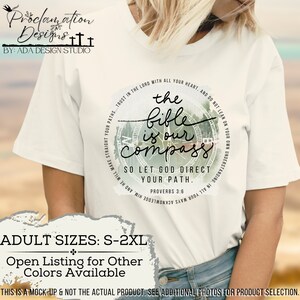 Bible compass God directs your path Proverbs 3:6 Womens Relaxed shirt Adult scripture tshirt Christian clothing Biblical journey Life Trust