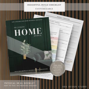 Ultimate Home Construction Planner Workbook | Custom Home Building Selection Checklist | Project Management Tool for DIYers & Builders